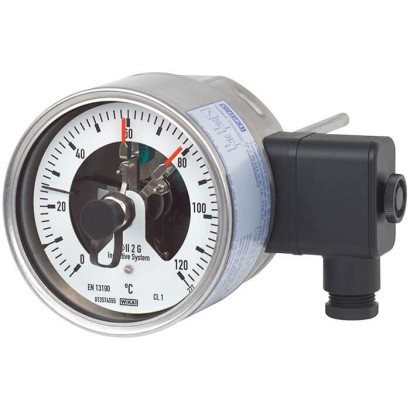 Thermometers with switch contacts